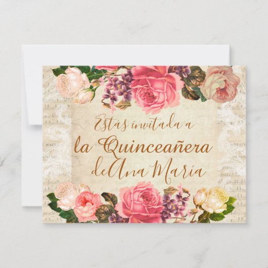 Torre Eiffel elegante lamentable de la Quinceanera Kaart (Voorkant)