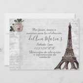 Torre Eiffel elegante lamentable de la Quinceanera Kaart (Achterkant)