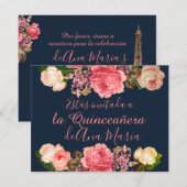 Torre Eiffel elegante lamentable de la Quinceanera Kaart (Voorkant / Achterkant)