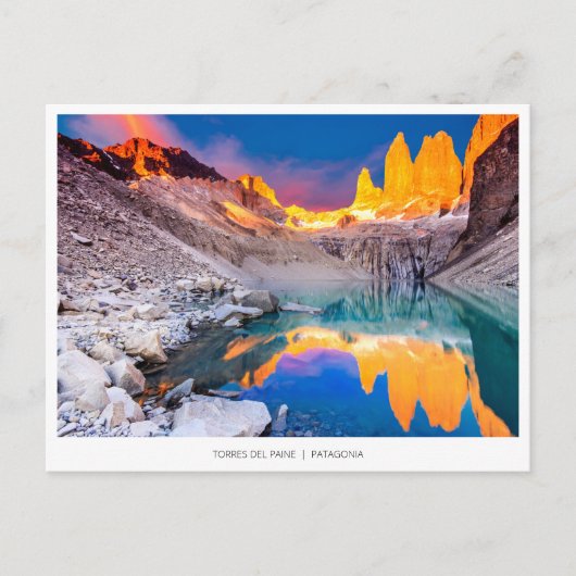 Torres del Paine, Briefkaart van de Chili voor fee (Voorkant)