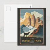 Torres del Paine Chile Illustration Travel Art Briefkaart (Voorkant / Achterkant)