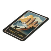 Torres del Paine Chile Illustration Travel Art Magneet (Linkerzijde)