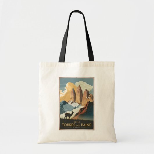 Torres del Paine Chile Illustration Travel Art Tote Bag (Voorkant)