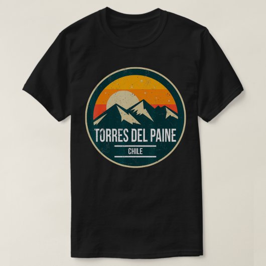 TORRES DEL PAINE CHILI Mountain Sunset 80s T-shirt (Design voorkant)