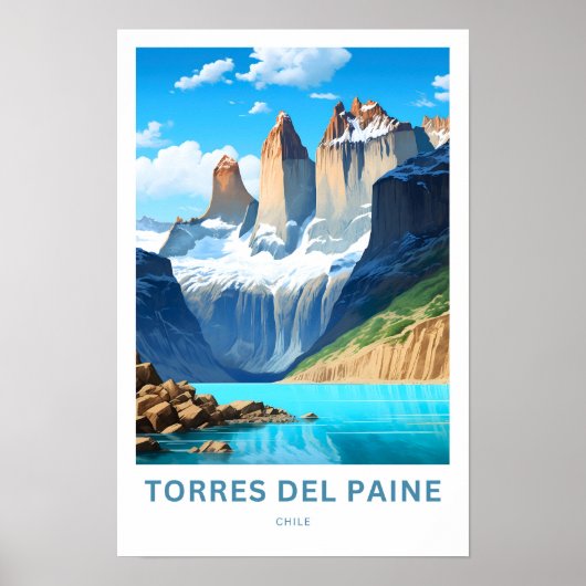 Torres Del Paine Chili Reisprint Poster (Voorkant)
