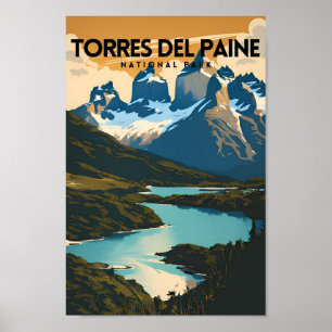 Torres del Paine National Park Traditionele reizen Poster