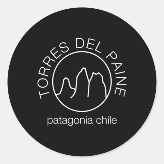 Torres Del Paine Ronde Sticker (Voorkant)