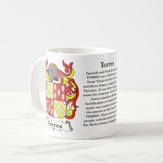 Torres Family Coat of Arms Mok (Voorkant links)