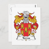 Torres Family Crest Briefkaart (Voorkant / Achterkant)