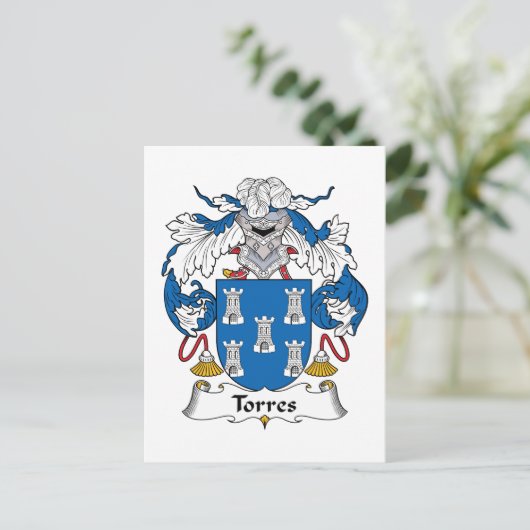 Torres Family Crest Briefkaart (Staand voorkant)