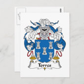 Torres Family Crest Briefkaart (Voorkant / Achterkant)