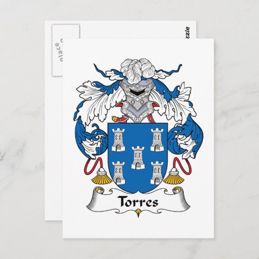 Torres Family Crest Briefkaart (Voorkant / Achterkant)