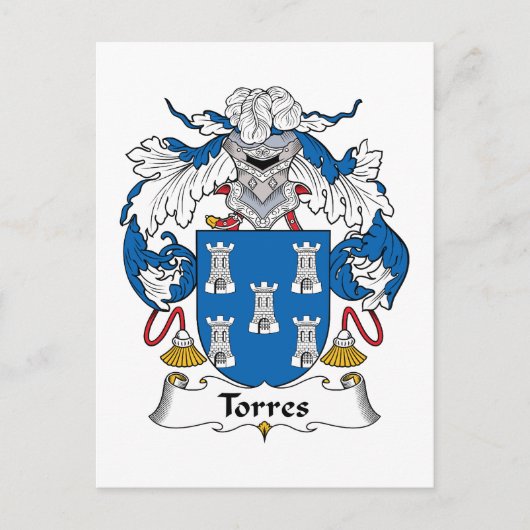 Torres Family Crest Briefkaart (Voorkant)