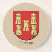 Torres Heraldic Shield Zandsteen Onderzetter (Voorkant)