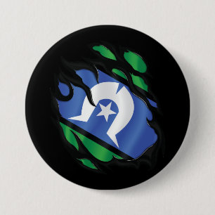 Torres Strait Eilanden Gekopieerde Vlag Ronde Button 7,6 Cm