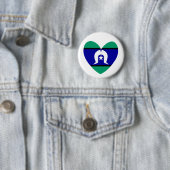 Torres Strait Islanders hart Ronde Button 5,7 Cm (In situ)
