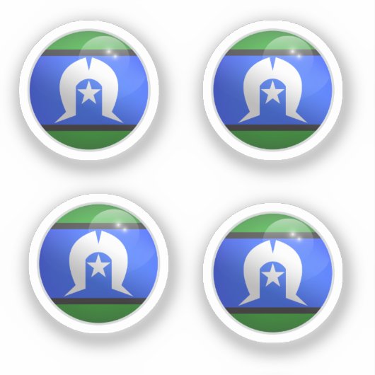 Torres Strait Islands Glossy Circle Flag Sticker (Voorkant)