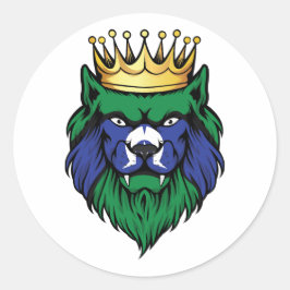 Torres Strait Islands Lion King Flag Ronde Sticker