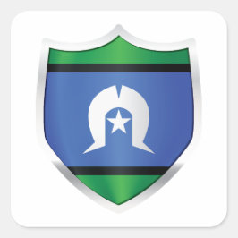 Torres Strait Islands Silver Shield Flag Vierkante Sticker
