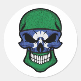 Torres Strait Islands Smiling Skull Flag Ronde Sticker