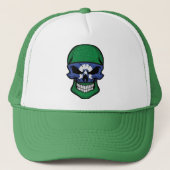 Torres Strait Islands Smiling Skull Flag Trucker Pet (Voorkant)