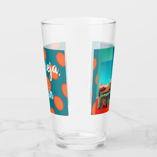 Torrevieja House, Palm, Bright Sinaasappel en Turq Glas (Rechts)