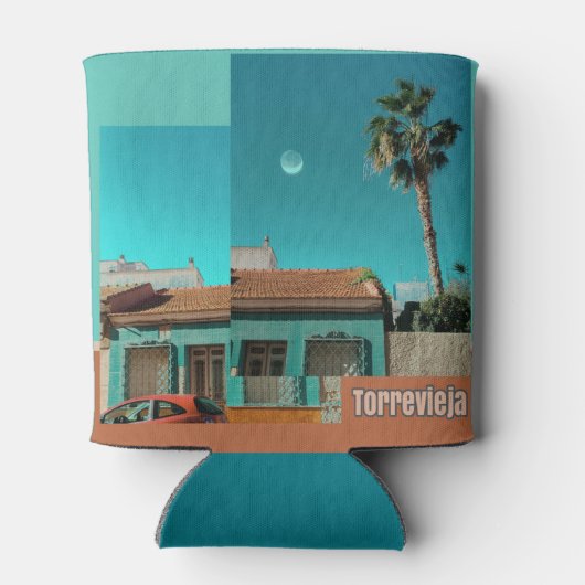 Torrevieja in het Oranje en Turqoise Blikjeskoeler (Achterkant)
