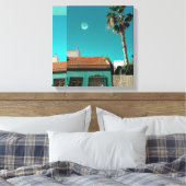 Torrevieja in het Oranje en Turqoise Canvas Afdruk (Insitu (Slaapkamer))