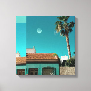 Torrevieja in het Oranje en Turqoise Canvas Afdruk