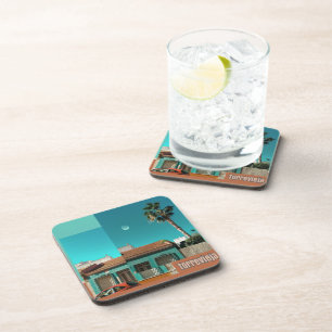 Torrevieja in het Oranje en Turqoise Drankjes Onderzetter