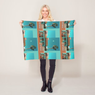 Torrevieja in het Oranje en Turqoise Fleece Deken