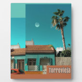 Torrevieja in het Oranje en Turqoise Fotoplaat (Voorkant)