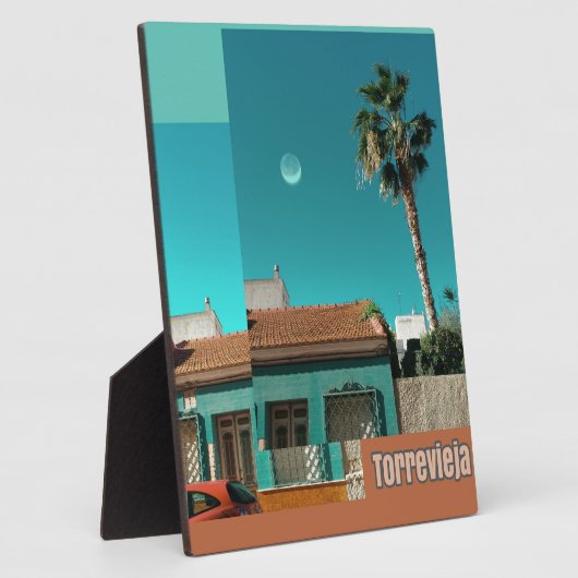 Torrevieja in het Oranje en Turqoise Fotoplaat (Zijkant)