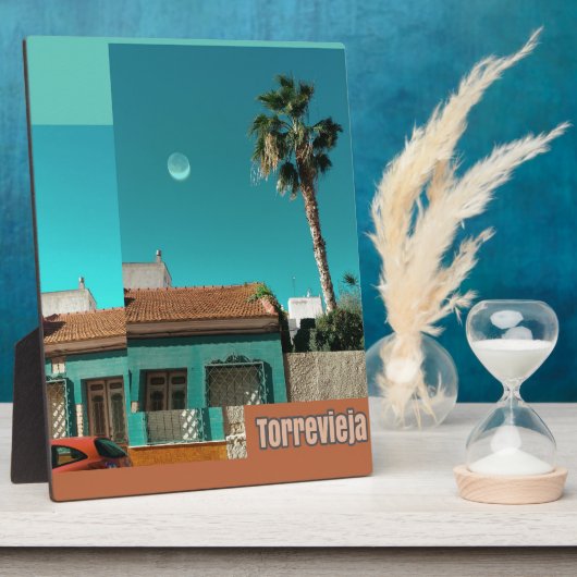 Torrevieja in het Oranje en Turqoise Fotoplaat (Zijkant)