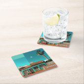 Torrevieja in het Oranje en Turqoise Kartonnen Onderzetters (Insitu)