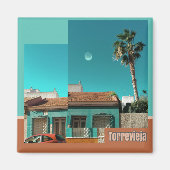 Torrevieja in het Oranje en Turqoise Magneet (Voorkant)