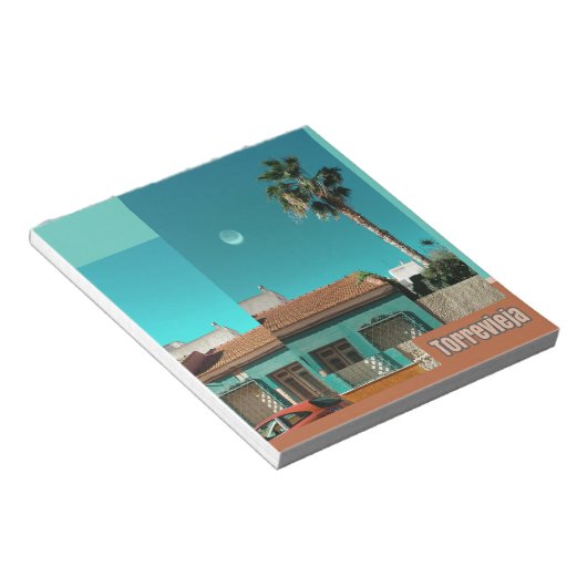 Torrevieja in het Oranje en Turqoise Notitieblok (Schuin)
