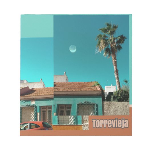 Torrevieja in het Oranje en Turqoise Notitieblok (Voorkant)