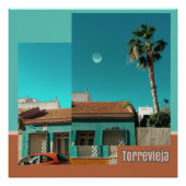 Torrevieja in het Oranje en Turqoise Poster (Voorkant)