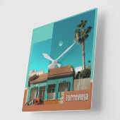 Torrevieja in het Oranje en Turqoise Vierkante Klok (Hoek)