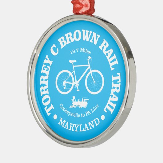 Torrey C Brown Rail Trail (fietser) Metalen Ornament (Links)