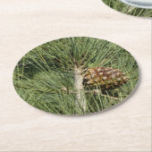 Torrey Pine Closeup California Botanical Ronde Kartonnen Onderzetter (Gebogen)