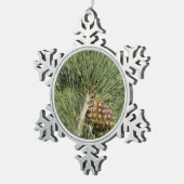 Torrey Pine Closeup California Botanical Tin Sneeuwvlok Ornament (Rechts)