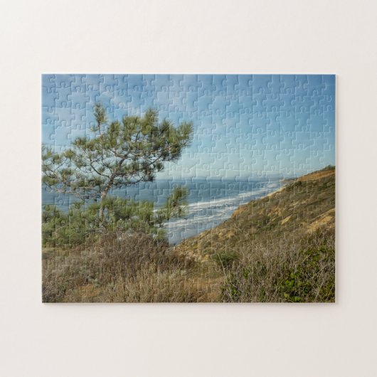 Torrey Pine en Californische kustlijn landschap Legpuzzel (Horizontaal)