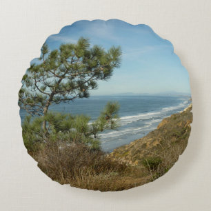 Torrey Pine en Californische kustlijn landschap Rond Kussen