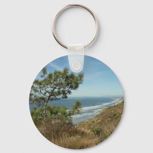 Torrey Pine en Californische kustlijn landschap Sleutelhanger (Voorkant)