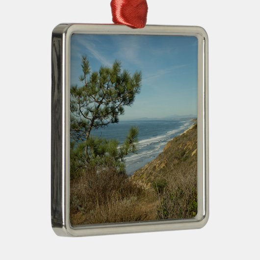 Torrey Pine en het kustlandschap van Californië Metalen Ornament (Rechts)