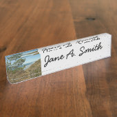 Torrey Pine en het kustlandschap van Californië Naambordje (Zijkant)