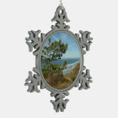 Torrey Pine en het kustlandschap van Californië Tin Sneeuwvlok Ornament (Links)