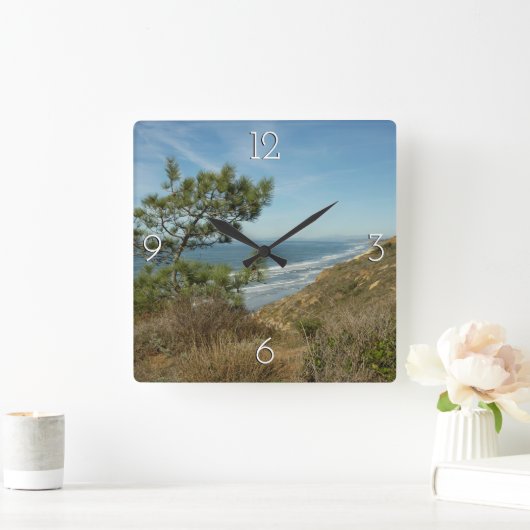 Torrey Pine en het kustlandschap van Californië Vierkante Klok (Huis)